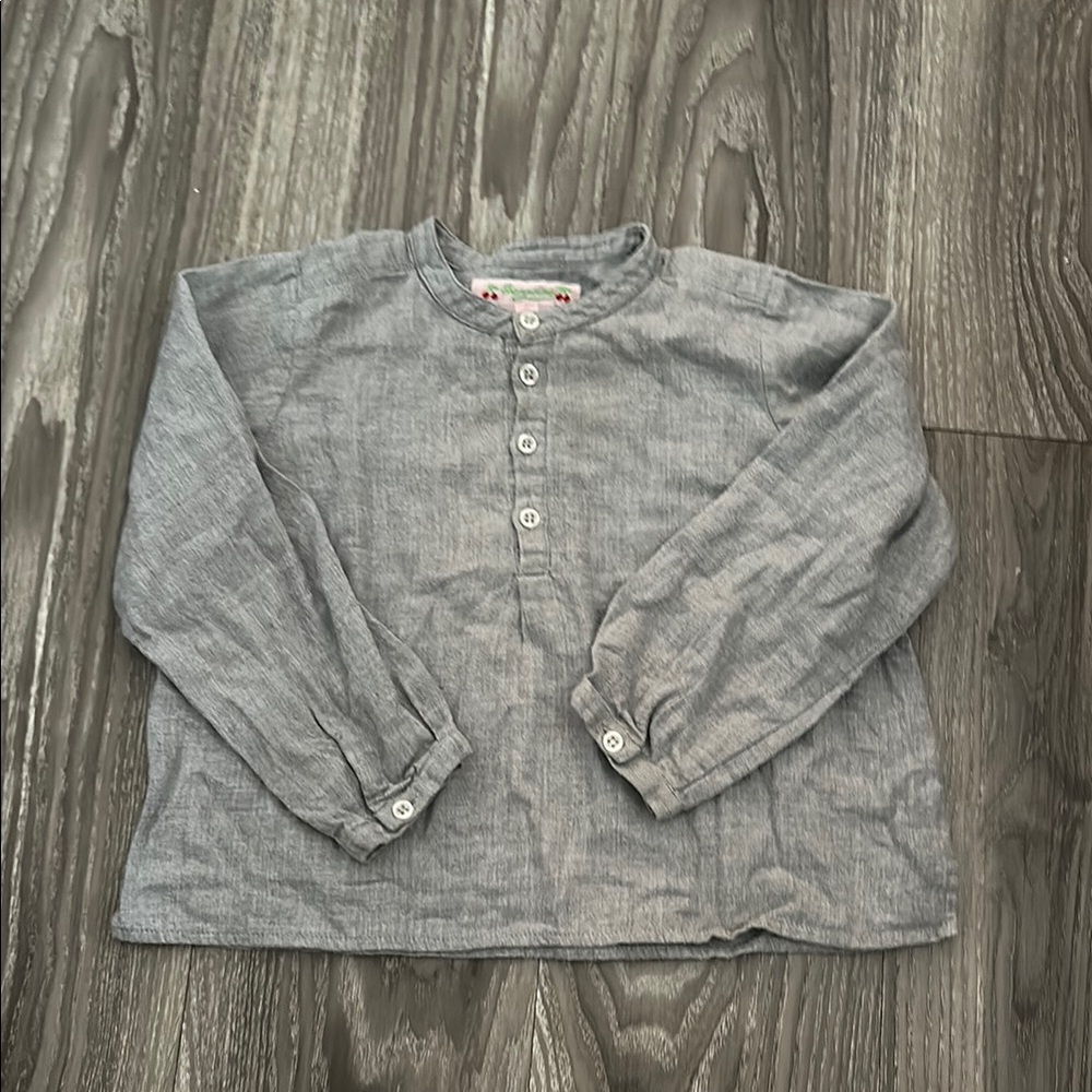 Bonpoint Gray Long Sleeve Casual Shirt